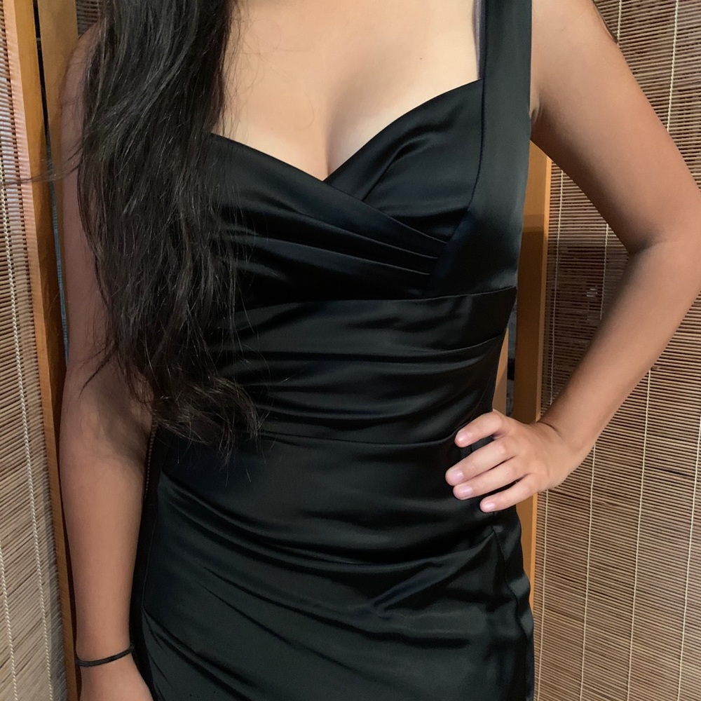 Black silky dress